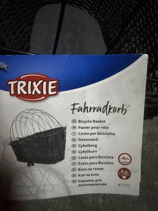 Cesto TRIXIE para Transporte de Cão/Gato em Bicicleta NOVO – até 8 kg