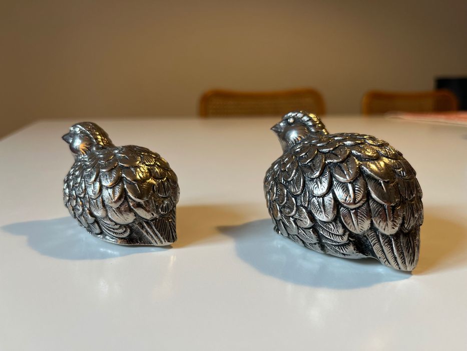 Gucci Vintage Solniczka i pieprzniczka - Przepiórki - Metal - Rzadkość