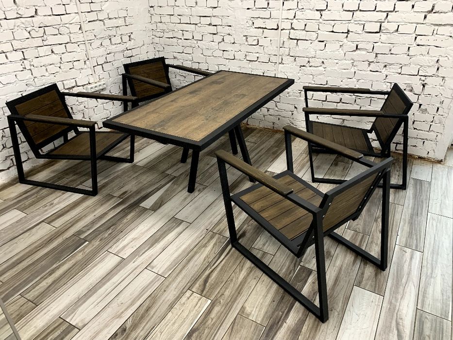Комплект мебели стиль лофт, дизайнерская мебель loft, садовая мебель