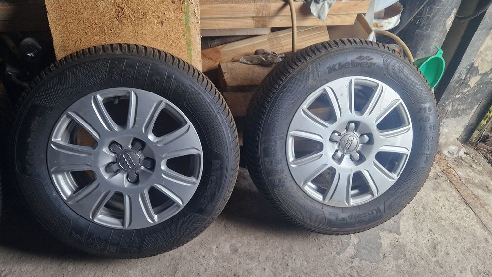 Оригінальні титани 5/112 ауді а6с6,з новою резиною 215/65/R16