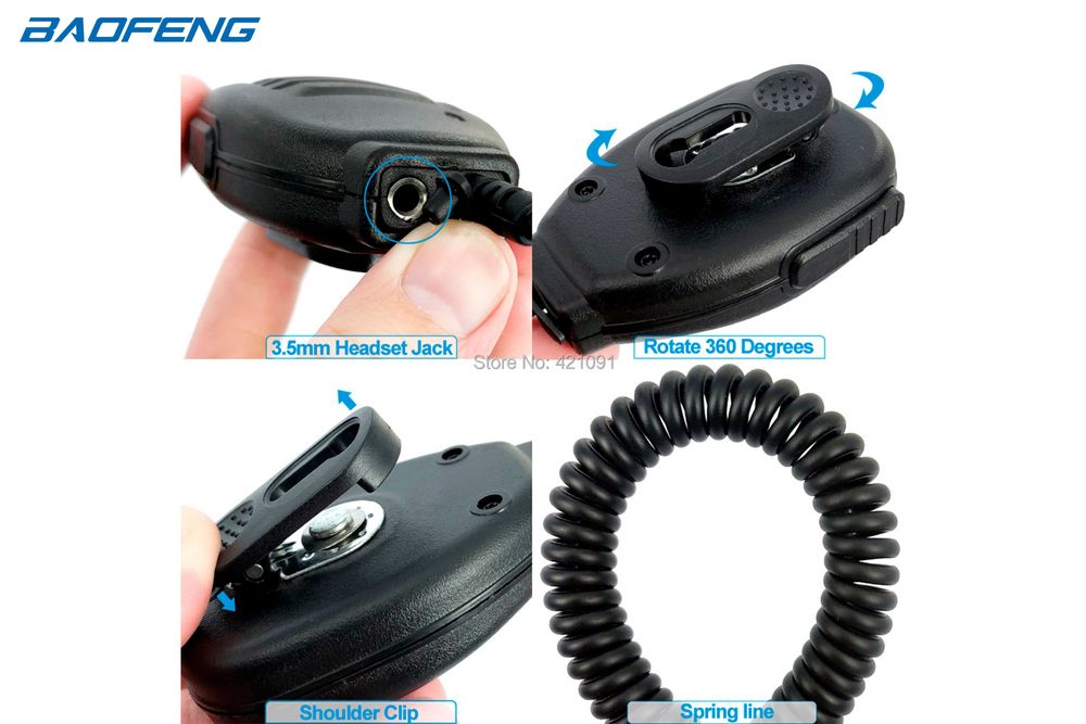 PTT microfone alto-falante original Baofeng waterproof  9R