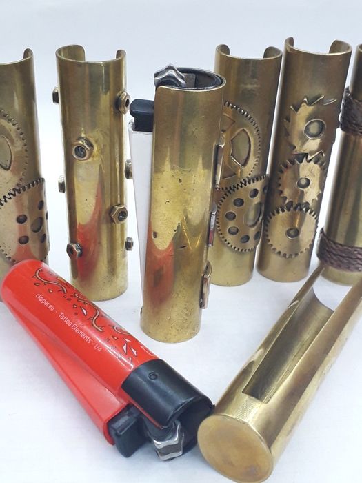 Зажигалка clipper корпус металлическая стимпанк Hendmei. Art.