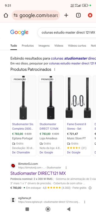 Colunas amplificadas estudio master