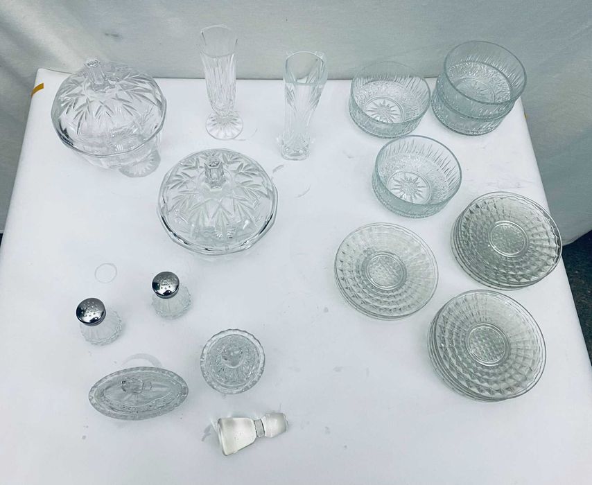 Mega Lote Loiça Vintage (30+ Peças) - Serviço de Mesa Vidro e Cristal