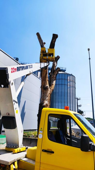 Podnośnik koszowy zwyżka wynajem usługi 22m Wrocław wysięgnik