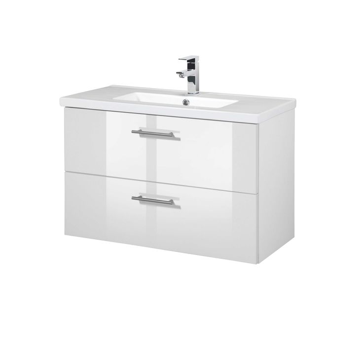 Szafka pod umywalkę 80x36 wysoka jakość cichy domyk BIAŁY POŁYSK NOWA