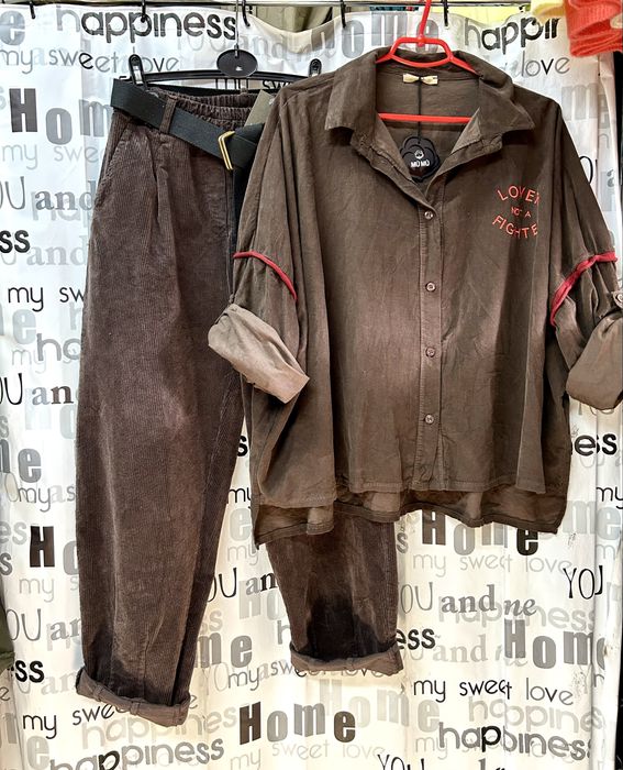 Рубашка микро вельвет, 100% хлопок, Италия, ОВЕРСАЙЗ, L- xxxl