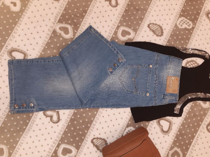 Spodnie Damskie rybaczki DROMEDAR Jeans ze streczem