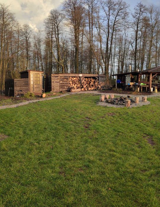 Działka na imprezę urodziny staw grill domek sauna balia ryby