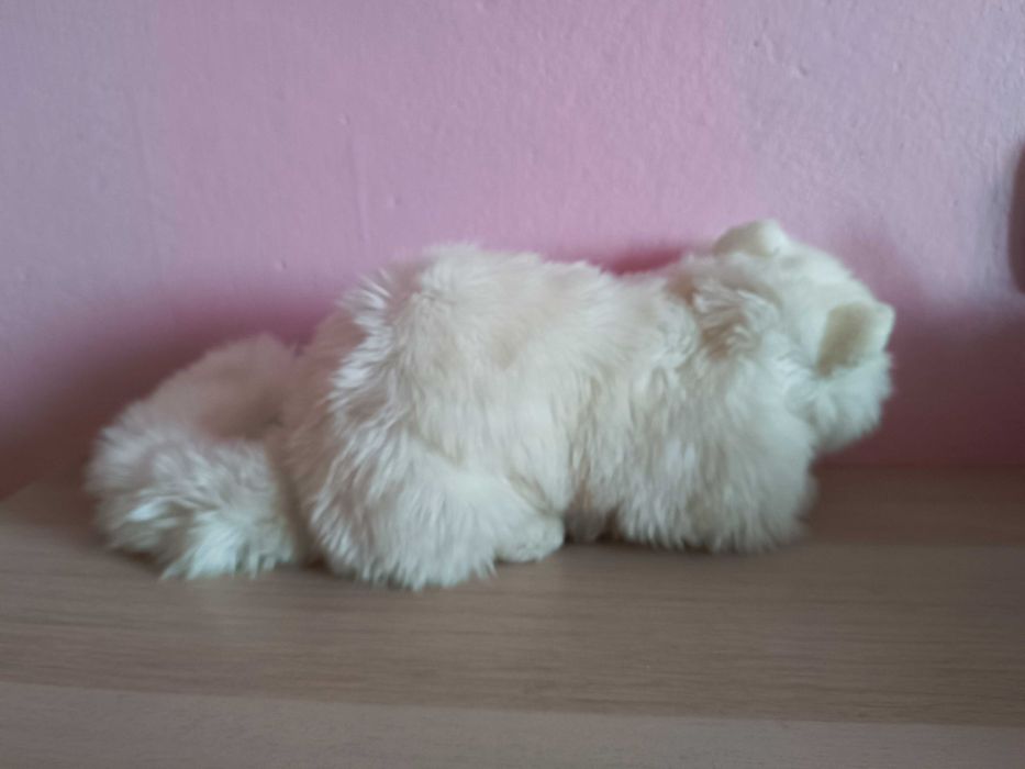 Maskotka pluszak biały kot kotek perski długość 42 cm
