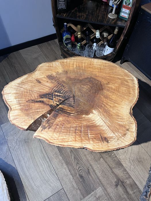 Stół Stolik Dębowy Jesion PROMO%Naturalne Drewno Plaster 40-70cmDrewna