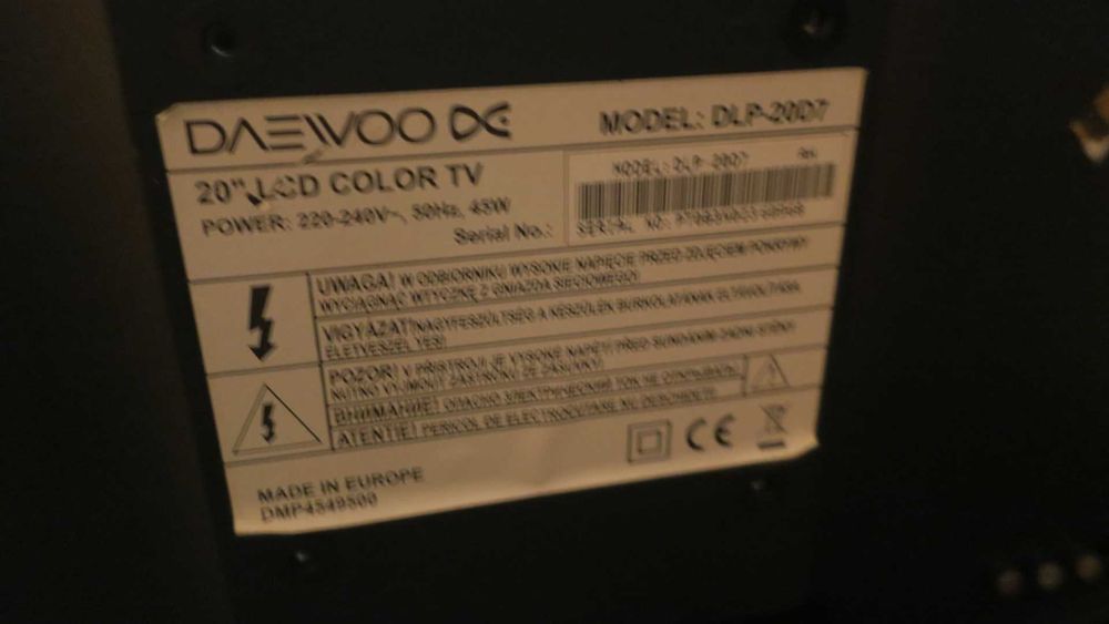 Telewizor Daewoo  Dlp 20D7 20 cali pilot