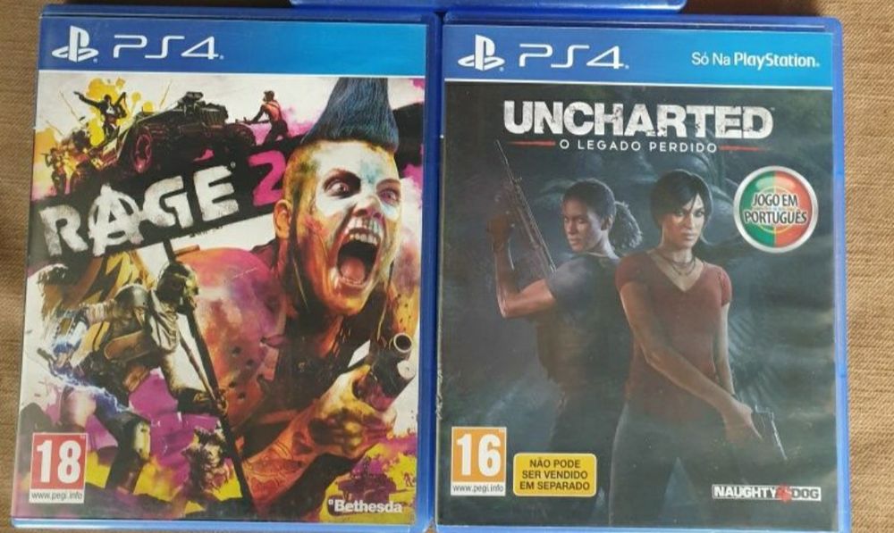 Jogos PS4  - Rage 2. Uncharted o legado perdido