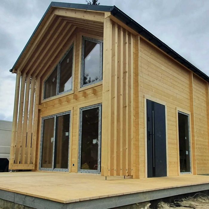 Drewniany domek letniskowy Horyzont 65 + 21 m2 - ROD, ośrodek wypoczyn