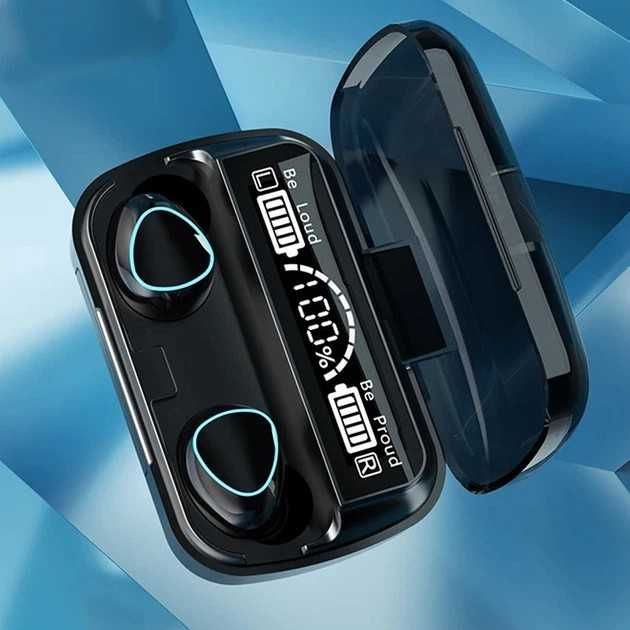 Бездротові, Вакуумні, Bluetooth навушники з дисплеєм і мікрофоном M10