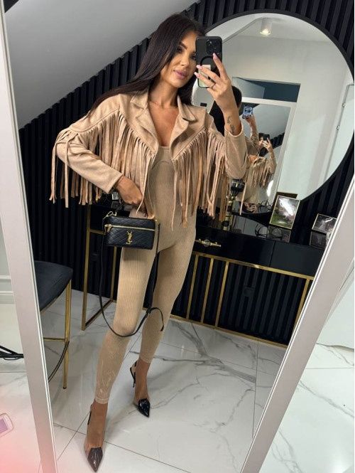 Kurtka zamszowa z frędzlami