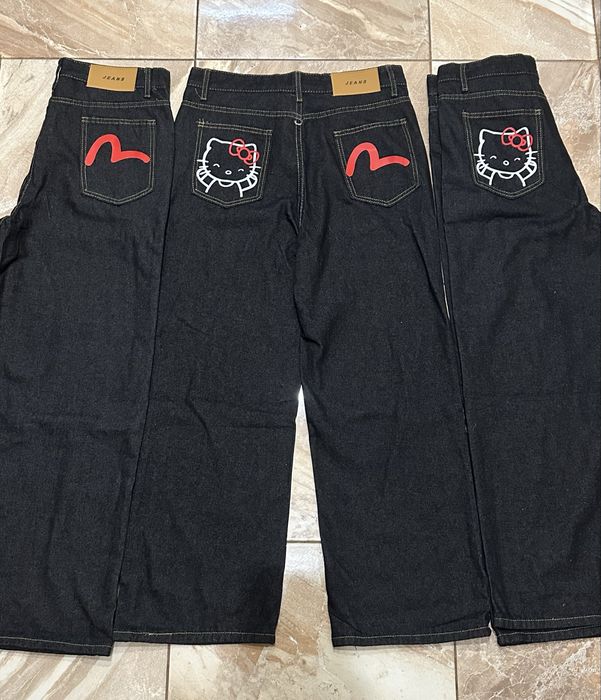 Джинси evisu x hello kitty