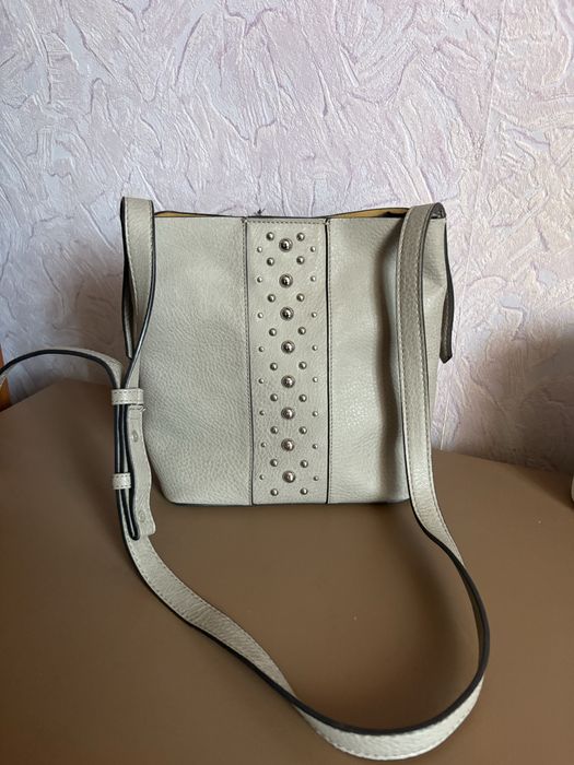 Сумка жіноча сіра з довгою ручкою