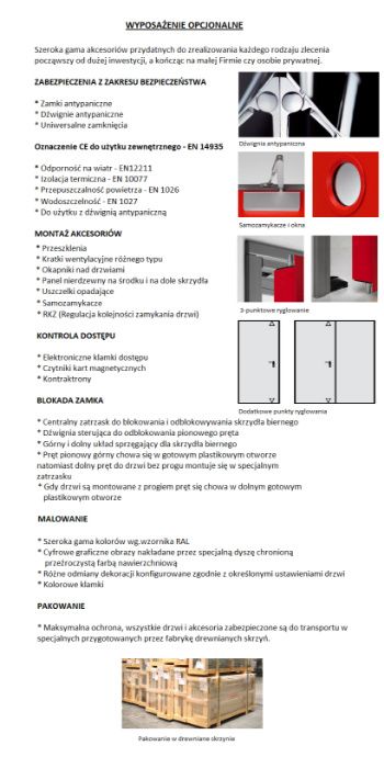 Drzwi Dwuskrzydłowe Stalowe Techniczne Metalowe Uniwersalne 140 cm