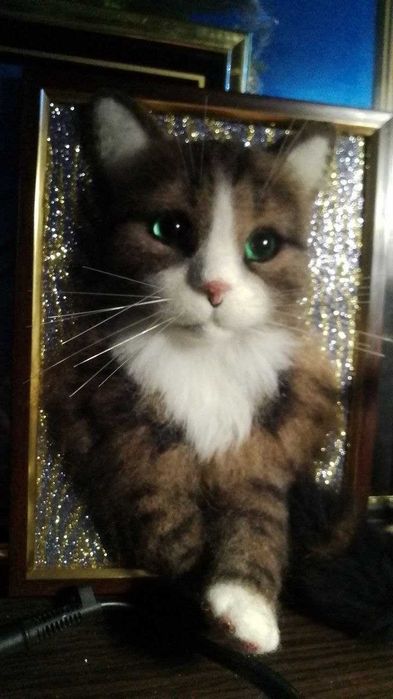 Котяча хатинка з бавовни,  ручна робота, 100% вовна, лежанка для котів