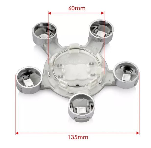 Centros Tampas para jantes NOVAS Audi A4 A5 A3 135mm