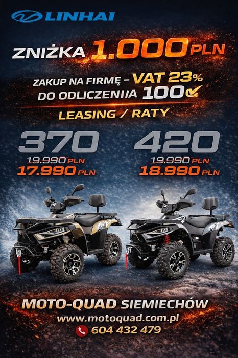 Quad LINHAI 420 Promax 4x4 *Raty*Promocja*Dostawa*Gwarancja*Nowy