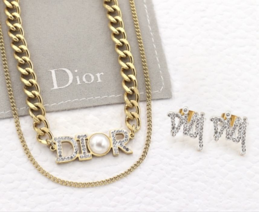Zestaw naszyjnik + kolczyki Dior