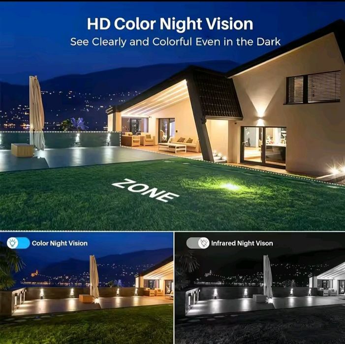 Câmara de Vigilância Exterior WiFi 15MP (3 Lentes) – Nova em Caixa