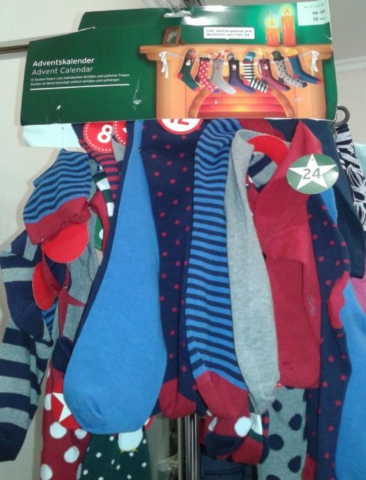 Різдвяний набір шкарпеток Аdventskalender 38-40 р. (12 пар) ТСМ Tchibо