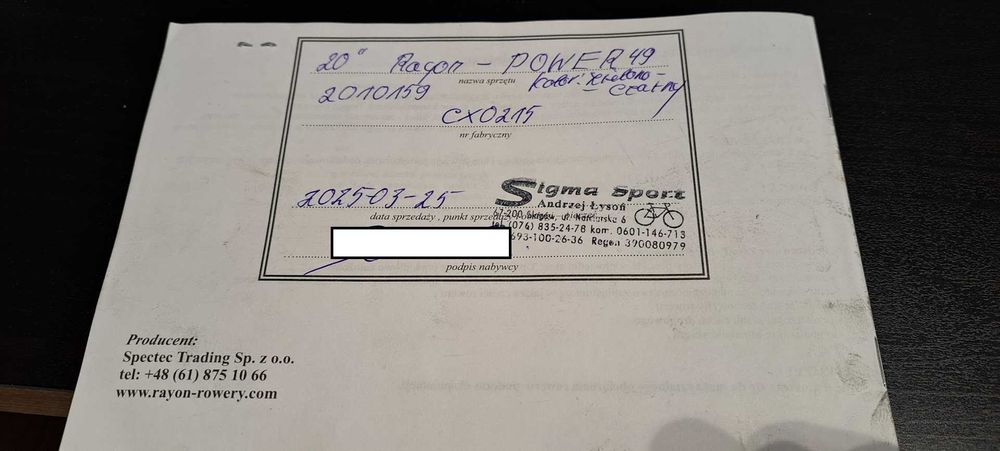 Rower dziecięcy Rayon power