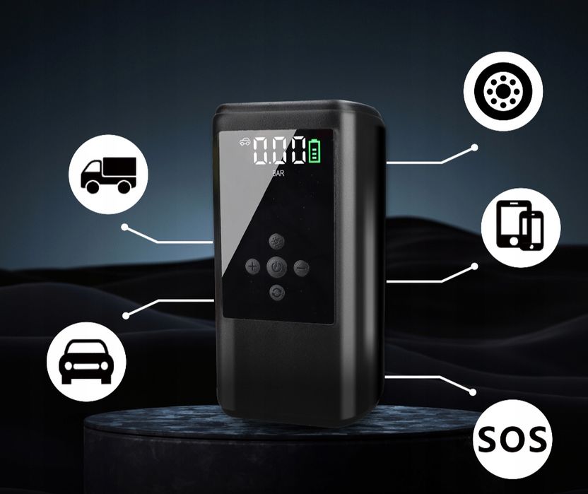 Booster + kompresor 2w1 | odpala auto | pompuje koła | powerbank