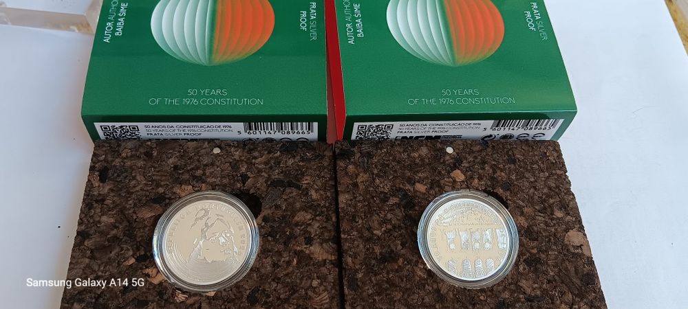 Moedas dos 50 anos da Constituição Portuguesa