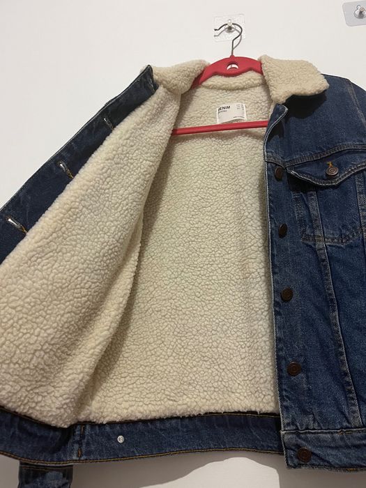 Casaco de ganga com pêlo (Bershka)