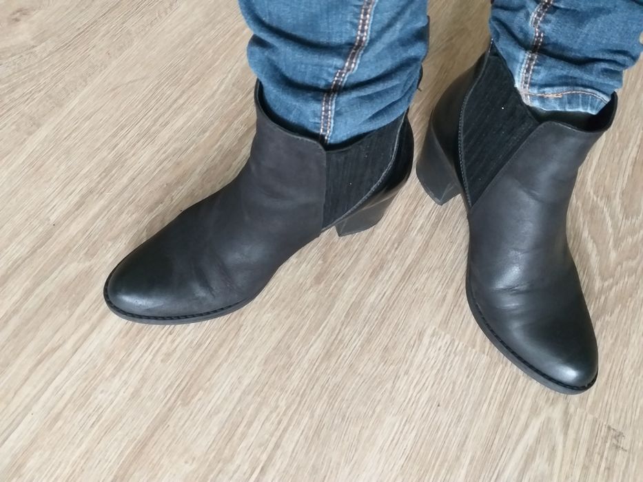 Botki jesienno-zimowe Badura 38, skóra