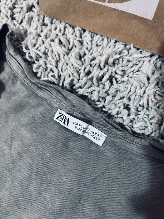 Zielony brazowy t-shirt damski zara rozm XL