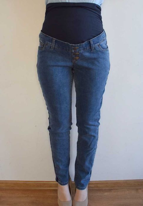Bonprix mama spodnie ciążowe niebieska jeansowe 38 m l