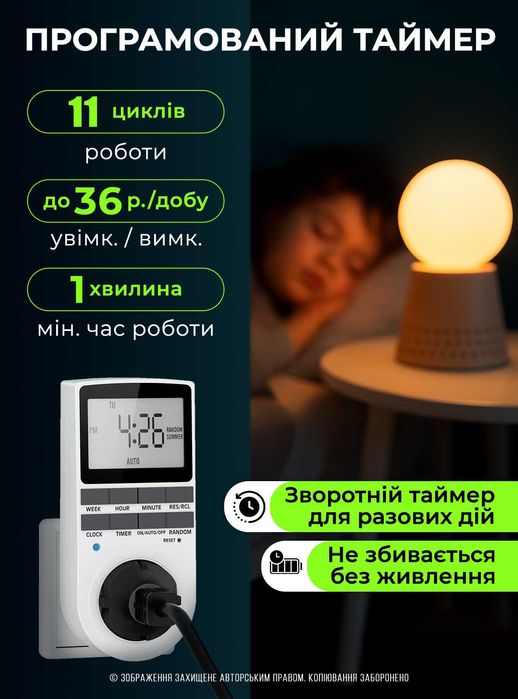 Розетка з таймером розумна розетка смарт таймер для бойлера котла