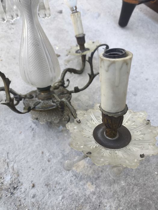 Candeeiro vintage com cristais – para restauro