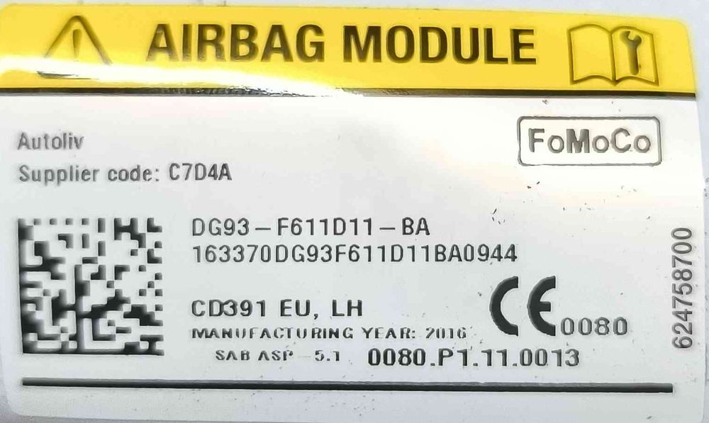 Airbag Banco Esquerdo DG93-F611D11-BA - FORD MONDEO V Turnier