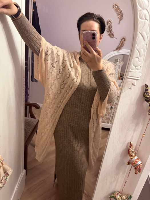 Kardigan wdzianko narzutka H&M 44 z moherem