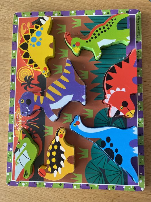 Melissa&Doug drewniane puzzle układanka dinozaury