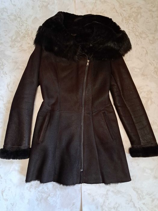 Дубленка женская коричневая