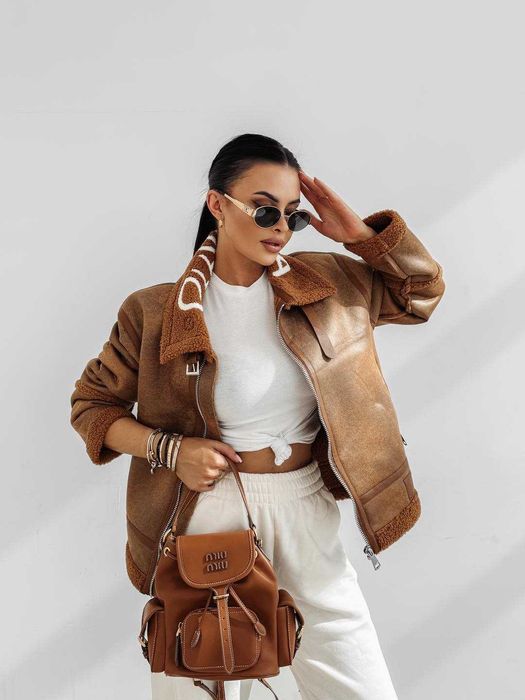 O la voga kurtka kożuszek lennox camel L