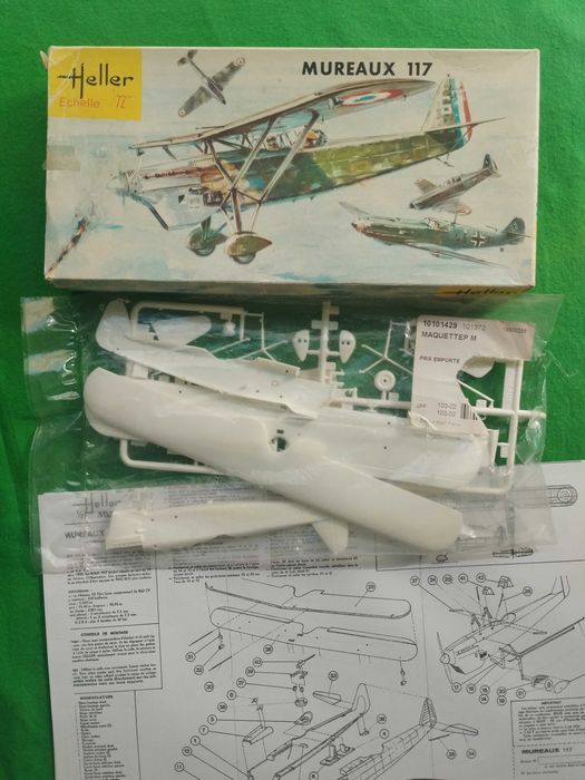 1/72 Heller L095 Les Mureaux 117 com decalques kit modelismo vintage