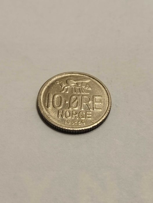 Sprzedam monetę Norwegia 10 ore 1969r. stan bardzo dobry