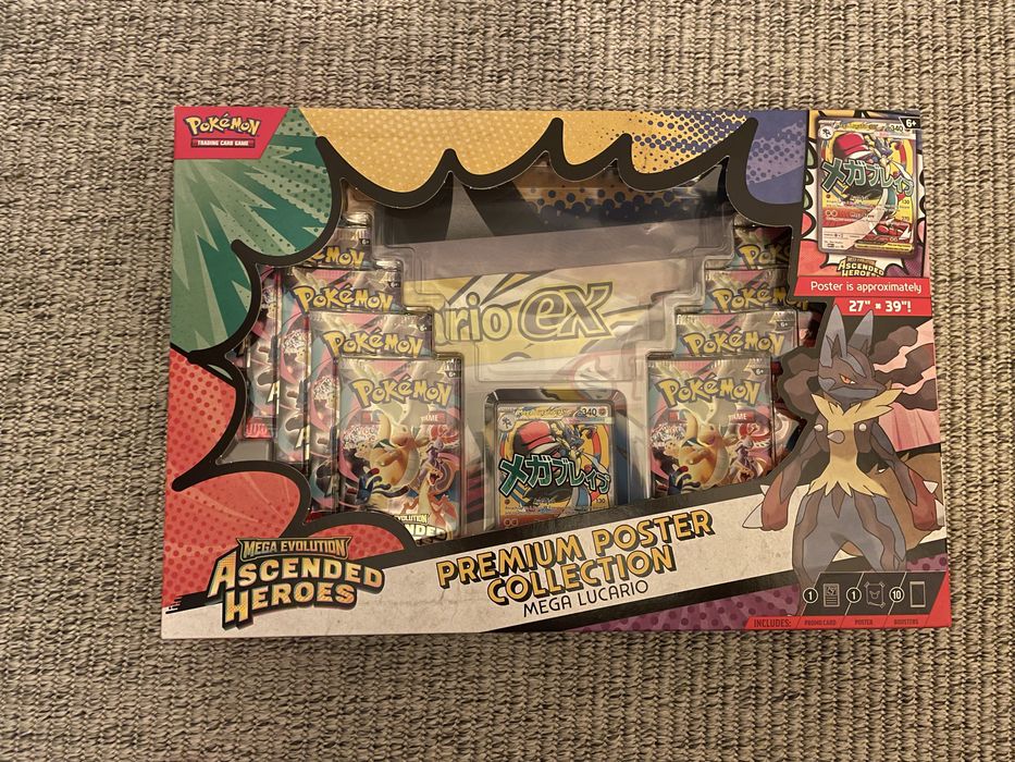 Pokemon Ascended Heroes Premium Poster Collection: Mega Lucario (versão inglesa)