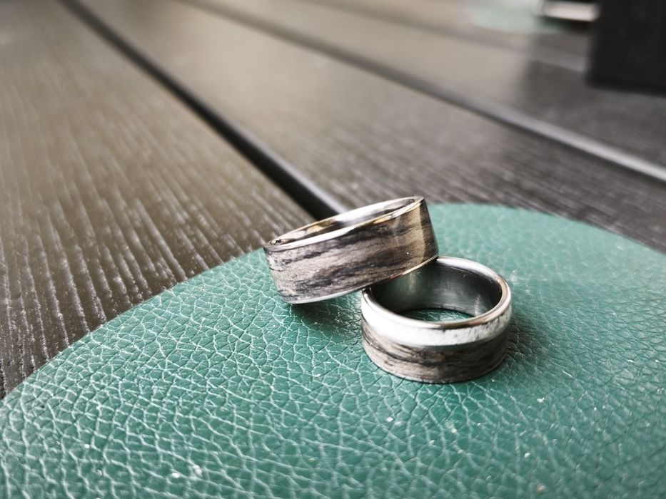 KOMPLET OBRĄCZEK Titanum & Grey Oak & Pearl