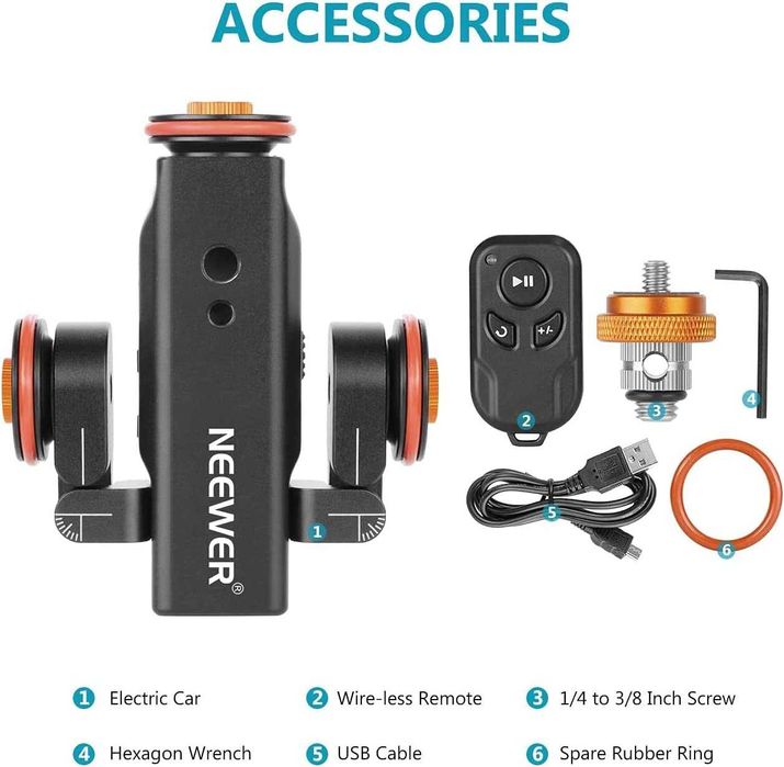 Dolly carrinho elétrico ajustável para câmaras DSLR Smartphones, GoPro