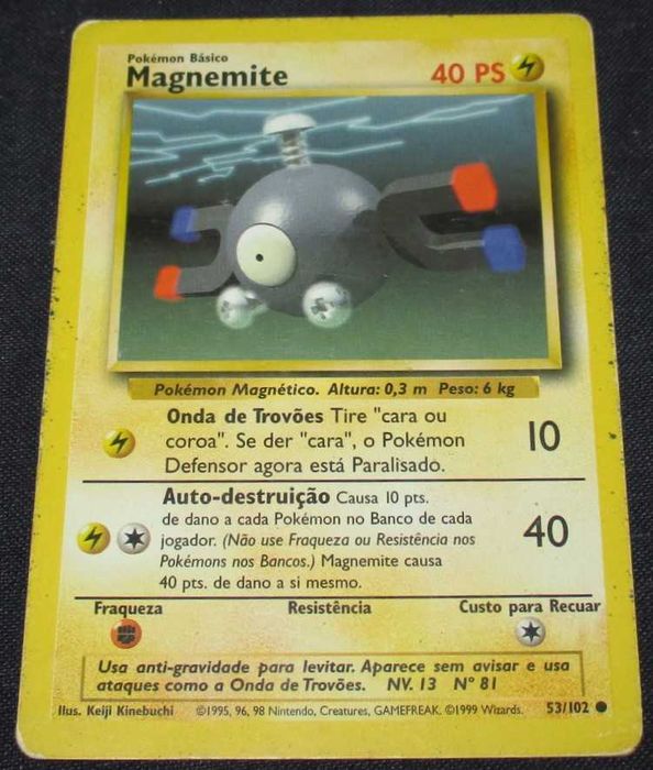 Cartas Pokémon Magnemite 53/102 Pokemon 40 PS Excelente