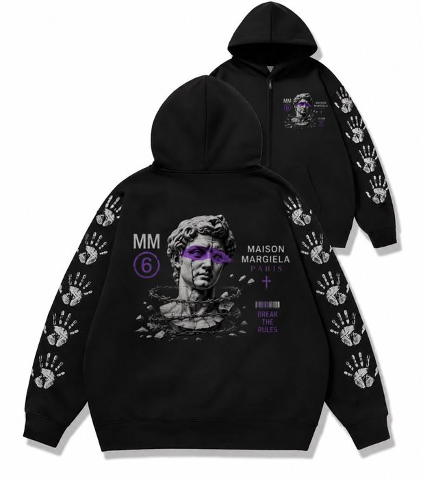 Зип худи Maison Margiela Paris Logo унисекс черное Мейсон Мардежа кофта лонгслив толстовка Новинка свитшот